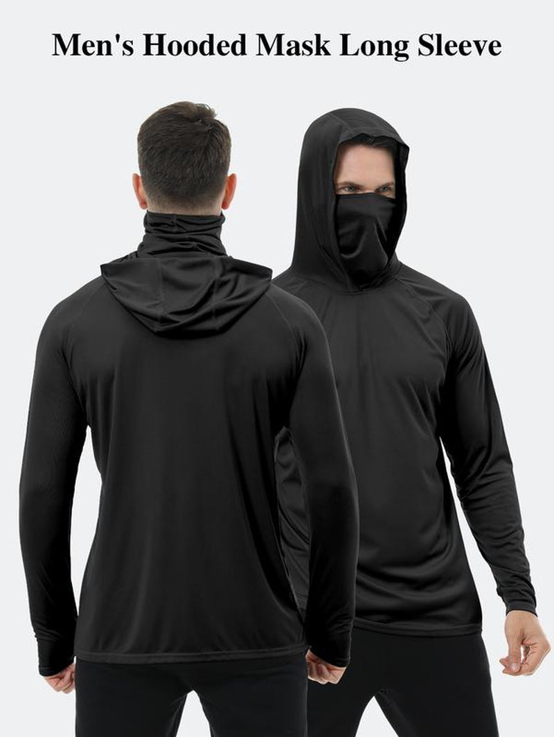 3 PACKS Men'S Athletic Hoodies Long Sleeve Fishing Shirts for Men Hooded Set with Face Mask