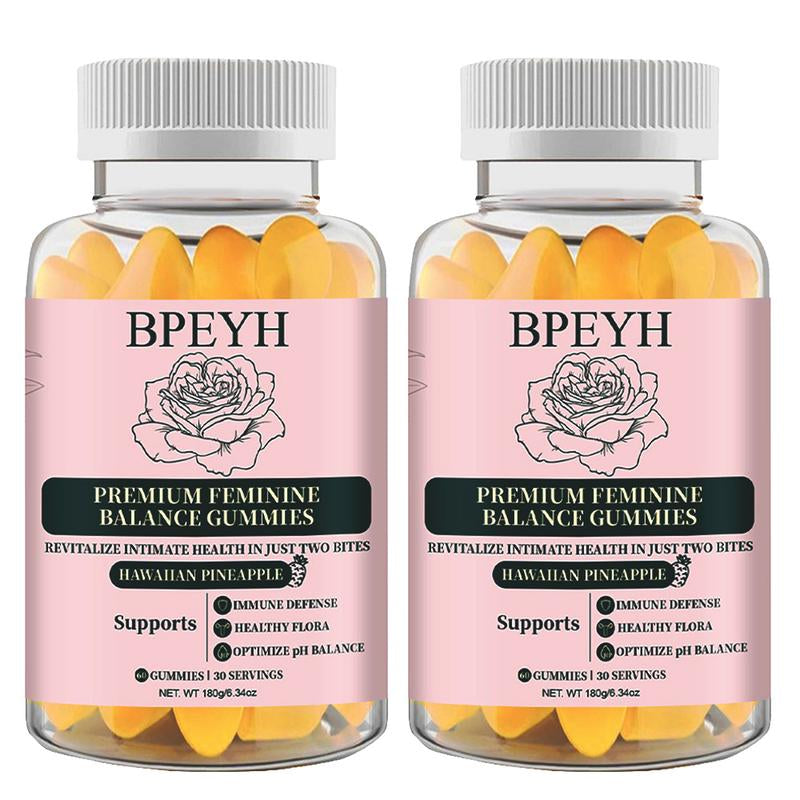 Bpeyh-Feminine Balance Gummies Hawaiian Pineapple-60 Gummies 30 Servings Dietary Fruit Edible Supplement Fitness Vitamin Gummies Body Feminine Gummies Feminine Balance Gummies | Tiktok Shop